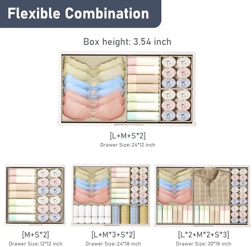 DIMJ Drawer Organizer Clothes Storage - 30 Pack Baby Dresser Organizer for Nursery, Small Fabric Closet Drawer Organizer Bins for Underwears Socks, Foldable Storage Dividers Organization for Bedroom - Image 3