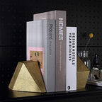 Ambipolar Decorative Gold Cast Iron Bookends, Home Decorative Bookends for Heavy Books, Abstract Bookends for Bookshelves, Office Desk, Living Room Decor - Image 5