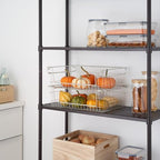 TRINITY Set of 2 19" Stackable Metal Wire Storage Baskets w Handles - Image 3