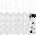 Hicarer 6 Pcs Commercial Grade Gridwall Panels for Display, Heavy Duty Wire Grid wall Display Rack Metal wall Mount Grid with 60 White Hooks for Retail Display Home Storage Vendor Events(2 x 5 ft) by Hicarer
