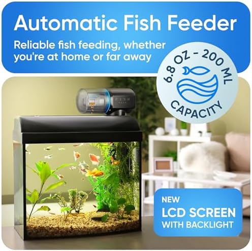 FISHNOSH Automatic Fish Feeder for Aquarium - New Generation 2026, Auto Food Dispenser with Timer for Small Tank, Big Aquariums & Pond (Blue) - Image 2