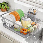 TOOLF Dish Drying Rack for Kitchen Counter,12.4''W x 16.5''L x 7.2'', Gray by TOOLF