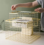 Set of 3 Nested Wire Basket Trays for Storage and Organizing (Gold) - Image 7