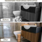 KOKODO Water Hyacinth Free Standing Toilet Paper Holder for Bathroom, Holds 3 Rolls of Toilet Tissue Storage with Removable Lid, Woven Wicker Toilet Roll Holder Stand with Easy Access Front Opening - Image 4