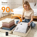 Vacuum Storage Bags 9 Pack S-L, Reusable Compression Bags with Upgraded Electric Pump, 90% More Space Saving, Moisture Dust Proof for Travel Home Closet Bedding Clothes Storage - Image 3