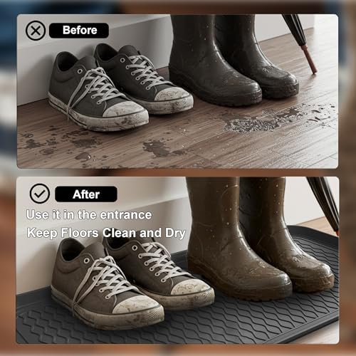 Boot Trays for Entryway, Multifunctional Shoe Mat with Boot Jack and Shoe Horn, Kits for Entryway Muddy Shoes Storage - Image 7