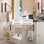Dr.DJ Clothes Drying Rack Wall Mounted, Retractable & Foldable Clothes Hanger for Laundry Room Organization and Storage, Clothes Hanger Rack for Dorm, Closet, Balcony, Laundry Room(2Pack, Wood) - Image 3