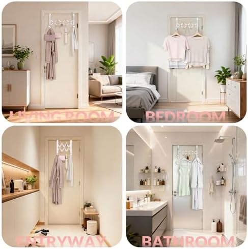 BAKON Over The Door Hanger Folding Clothes Drying Rack for Hanging Clothes - Image 6