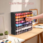 Krafetto 80-Grid Paint Organizer for 2 Oz Bottles, Wall Mount, Black - Image 5