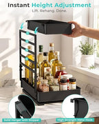 EVERIE Metal Pull Out Slide Shelf Organizer for Under Sink Organization in Kitchen, Bathroom, Counter, Cabinets, Minimum Available Space 13" Wide x 16.5" Deep (Black, 1 Set) - Image 3