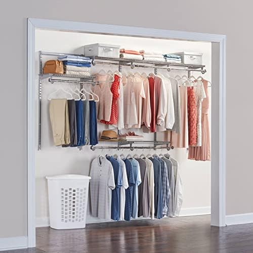Rubbermaid Configurations Custom Closet Kit 4-8 Ft. Adjustable Metal Wire Shelving Titanium Finish Expandable Organization System Hardware Included for Home Closet/Pantry/Laundry/Mudroom - Image 5