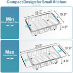 GSlife Dish Drying Rack in Sink - Stainless Steel Over Sink Dish Drainer - Image 3