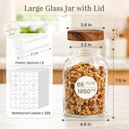 CONNOO 2Pcs-66oz Glass Storage Containers with Lids - Image 3