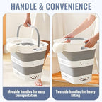 2 Pcs Collapsible Laundry Baskets, 43L Plastic Laundry Hamper for Dirty Clothes Dorm Bedroom, Space Saving Pop-Up Laundry Hamper Container, Foldable Durable Laundry Basket with Handle - Image 4
