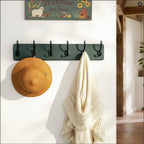 Dseap Coat Rack Wall: 24" Long, Patented, Heavy-Duty, 6-Double-Hooks Wooden Wall Mounted Coat Rack Coat Hanger Hook Rail for Winter Coats Hat Jacket Clothing, Weathered Green - Image 6