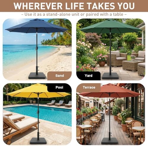 T&Jero 38 lb Square Heavy Duty Patio Market Table Umbrella Base Stand Weight Pre-Filled for Outdoor, Black - Image 6
