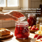 ComSaf Small Ribbed Glass Jars with Airtight Lids 17 oz 6 Pack Wide Mouth - Image 5