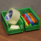 Akro-Mils 30220 AkroBins Plastic Storage Bins, 7"x4"x3", Blue, 24-Pack - Image 2
