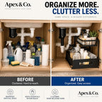 Apex & Co. 2-Tier Under Sink Organizer with Pull-Out Sliding Drawer, 1 Pack – Heavy-Duty Carbon Steel, Rust-Resistant Coating, Cabinet Storage for Kitchen & Bathroom - Image 5