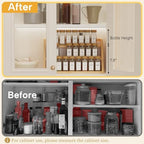 Bamboo Spice Rack Organizer -3-Tier Spice Rack for Countertop,Cabinet Spice Rack Organizer for 24 Spice Jars(4oz)，Step Shelf (yellow) - Image 4