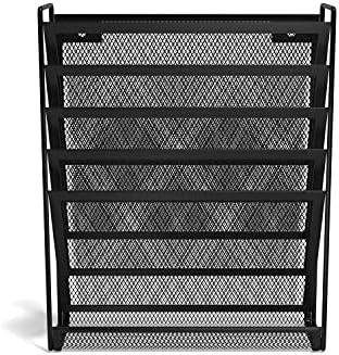 TRU RED Mesh Letter Wall File, 5-Pocket Hanging Organizer, Black - Image 2