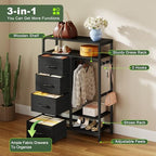 YOSHOOT 31.5" Dresser with Hanging Rack, Closet Dresser for Kids Bedroom - Image 5