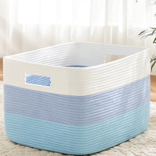 Artfeel Blanket Basket,Rectangle Woven Baskets for Storage,65L Laundry Basket for Decorative Nursery Blanket,Toys,Dirty Clothes and Magazine in Shelves,Baby Room,and Living Room by Artfeel