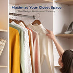 SereneLife 50-Pack Wooden Coat Hangers – Durable Suit Hangers with 360° Swivel Hook & Notches – Slim Design for Shirts, Jackets, Dresses, and More (Vintage) - Image 5
