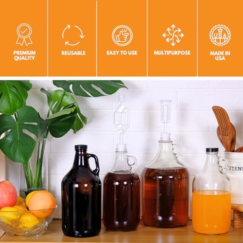 64oz Glass Jug 4-Pack with Polyseal Caps for Water, Juice and Storage - Image 5