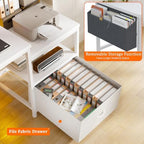 EnHomee 56.5" Office Desk with Drawers & Printer Space for Home Work,White - Image 5