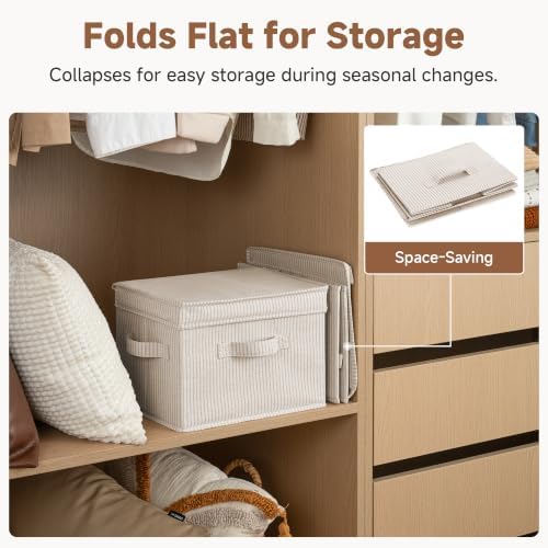 StorageWorks Fabric Storage Bins with Lids, Closet Storage Bins - Image 4