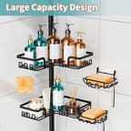 KEGII Corner Shower Caddy Tension Pole, Stainless Steel Shower Organizer - Image 4