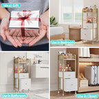 HapiRm Rolling Makeup Cart Organizer - Floor Skincare Make Up Storage with 2 Non-woven Fabric Drawers, Vanity Organizer Cosmetic Display Cases Holder for Skin Care Perfume Nail Polish Brush Hair Tool - Image 7