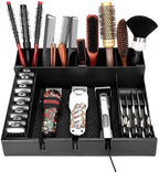 Barber Clippers Station, 15 x 11.8 x 4.3 inch Removable Tray Featuring Dedicated Clippers & Guards Slots and Scissor Razor Slots, for Barber&Salon and Home Stylist Accessories Station Organizer by WelcometoBarberTop