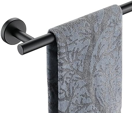 JQK Black Towel Bar, 20.5 Inch 304 Stainless Steel Thicken 0.8mm Towel Rack Bathroom, Towel Holder Matte Black Wall Mount, Useable Length 18 Inch, TB110L18-PB by Homeimprovement