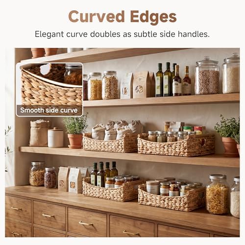 StorageWorks Wicker Baskets with Handles, Pantry Basket for Storage, 1-Pack - Image 2