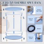 Light Blue 2 Tier Lazy Susan Organizer, 10 in Rotating Spice Rack - Image 5