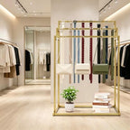 3 Layers Floor Mounted Belt Hanger, Gold Retail Display Tie Scarf Rack - Image 2