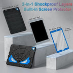 Nitupai iPad 9th Generation Case, Black+Blue, 10.2 inch, Hard PC and Durable Soft Silicone Construction, Precise Cutouts, Double Sturdy Kickstand, Two Angle View - Image 3
