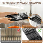 MAD SHARK 2-in-1 Knife Drawer Organizer, Silverware Organizer with Lid - Image 3