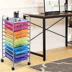 COSTWAY 10-Drawer Rolling Storage Cart, Utility Mobile Trolley - Image 2