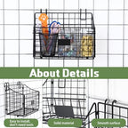 Blulu 4 Pcs Grid Wall Baskets, Wire with Hooks for Hanging, 11 x 8 x 6 Inch - Image 4