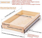 Mulush 13”W x 21”D x 3”H Soft Close Slide Out Wood Drawer Organizer for Kitchen, (Cabinet Opening Width>14.5 inches for Bottom Assembly, Width= 14 inches for Side Assembly) - Image 3