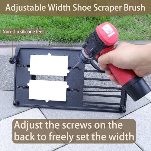 Heavy Duty Boot Scraper Brush with Removable Tray - Adjustable Extra Wide Shoe Scrubber for Indoor & Outdoor - Mud, Dirt & Snow Cleaner for Garage, Garden & Farm - Image 4