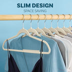 DEILSY™ Non-Velvet Thin Hangers Space Saving Ivory Hangers 50 Pack - Image 5