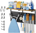 Ironing Board Hanger Wall Mount, Large Storage Iron and Ironing Board Holder, Laundry Room Storage Shelves with Ironing Board Broom Mop Holder, Laundry Accessories Organization and Storage Organizer by VINAEMO