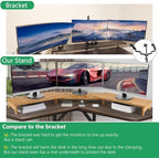 Nnewvante Monitor Stand Riser 60 inch Bamboo Dual Monitor Stand for Desk - Image 6