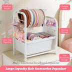 Hair Accessories Organizer, Metal Headband Holder Stand in White - Image 5