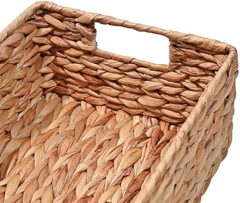 happimess Lane Hyacinth Wicker Pantry Baskets 9"x12"x5", Natural, Set of 4 - Image 6