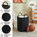 Artfeel Laundry Basket,Woven Cotton Rope Laundry Hamper,60L Versatile Storage for Dirty Clothes,Baby Toys,and Blankets in Bathroom, Nursery,and Living Room - Image 2